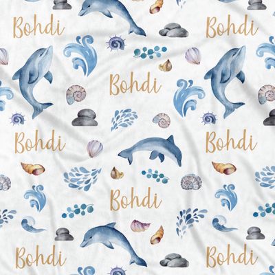 Blue Dolphin Minky Blanket